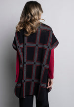 Plaid Cape With Pockets Back View