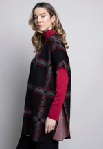 Plaid Cape With Pockets Side View