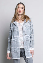 Houndstooth Plaid Cardigan Front View