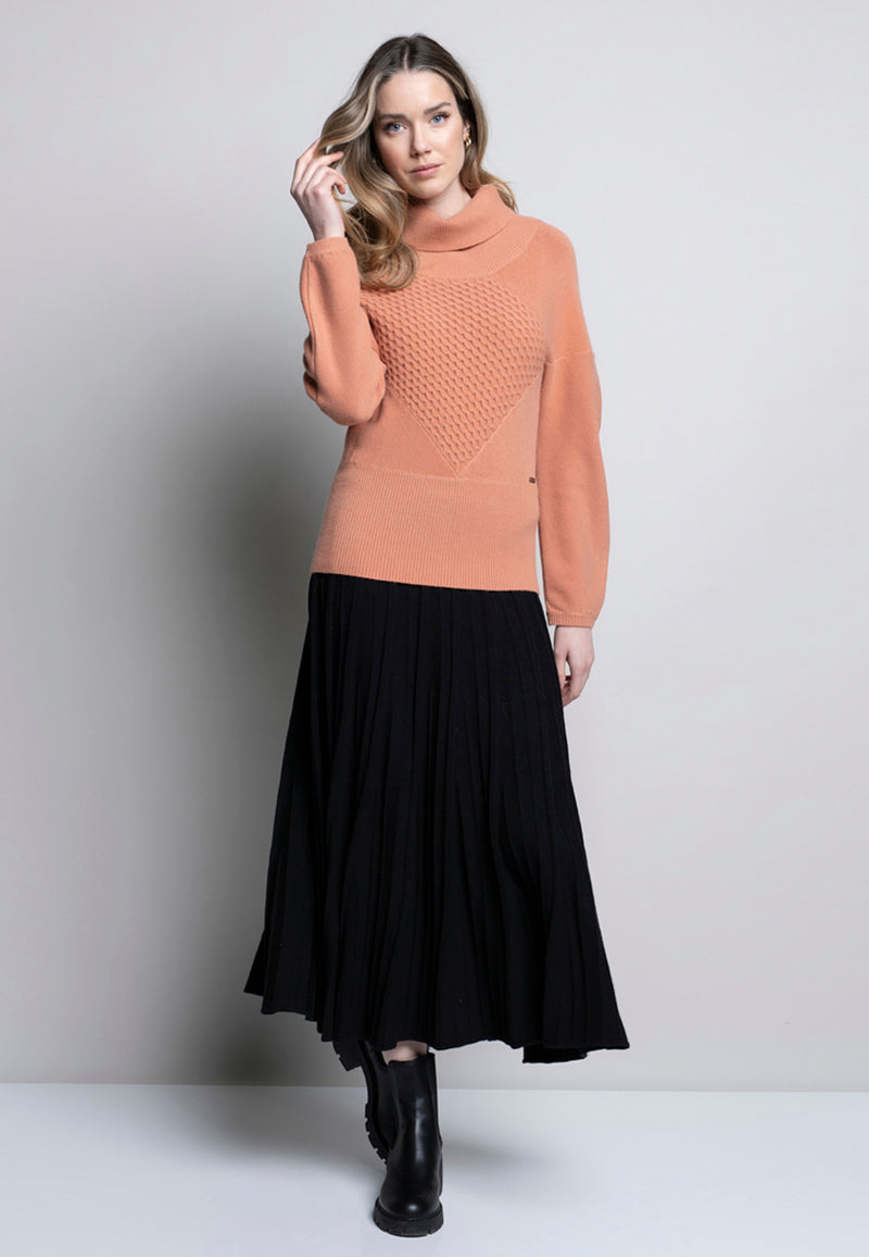 Knitted Flared Skirt Front View