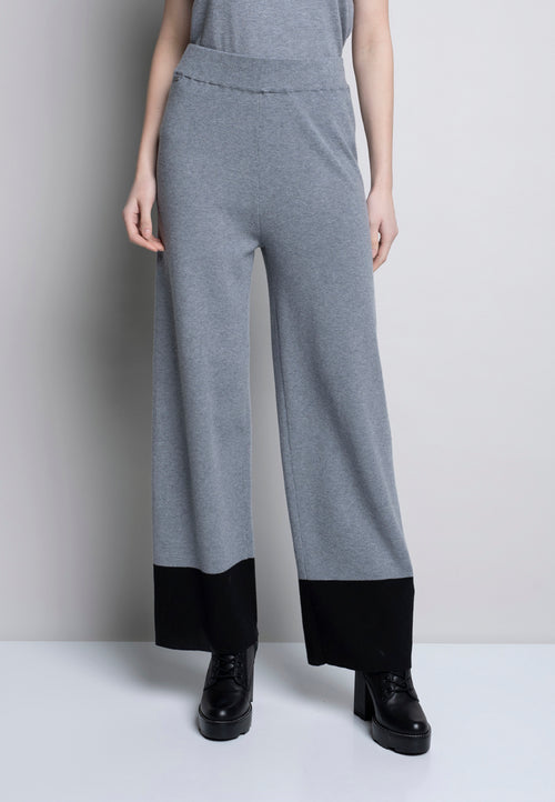 Wide-Leg Knitted Pants Front View