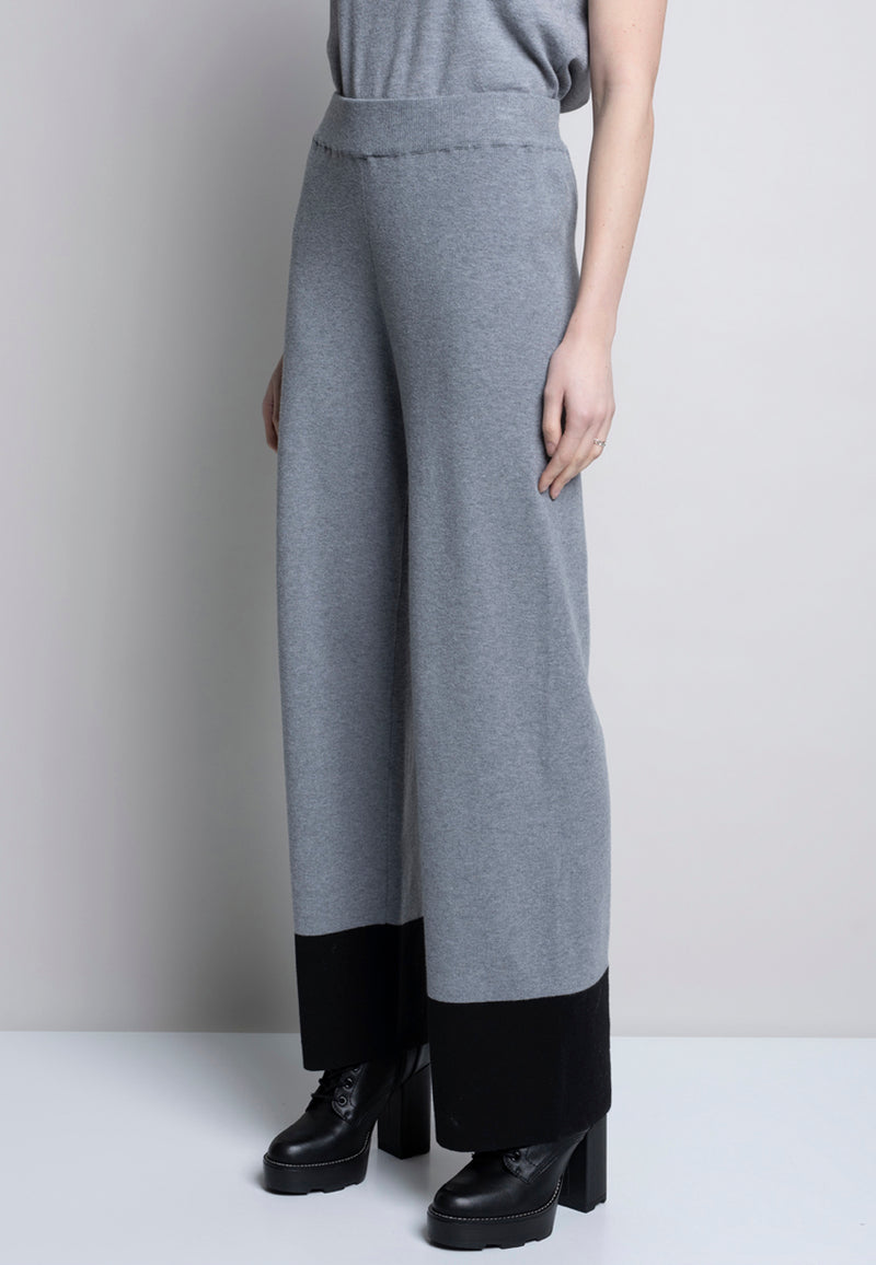 Wide-Leg Knitted Pants Side View