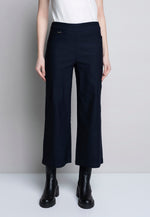 Piping Detailed Wide-Leg Cropped Pants