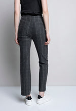 Plaid Bengaline Straight-Leg Full-Length Pants Back View