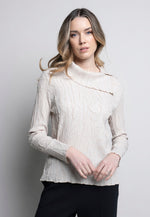 Split Collar Embossed Top Front View