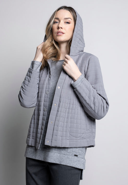 Pleated Hooded Jacket Front View