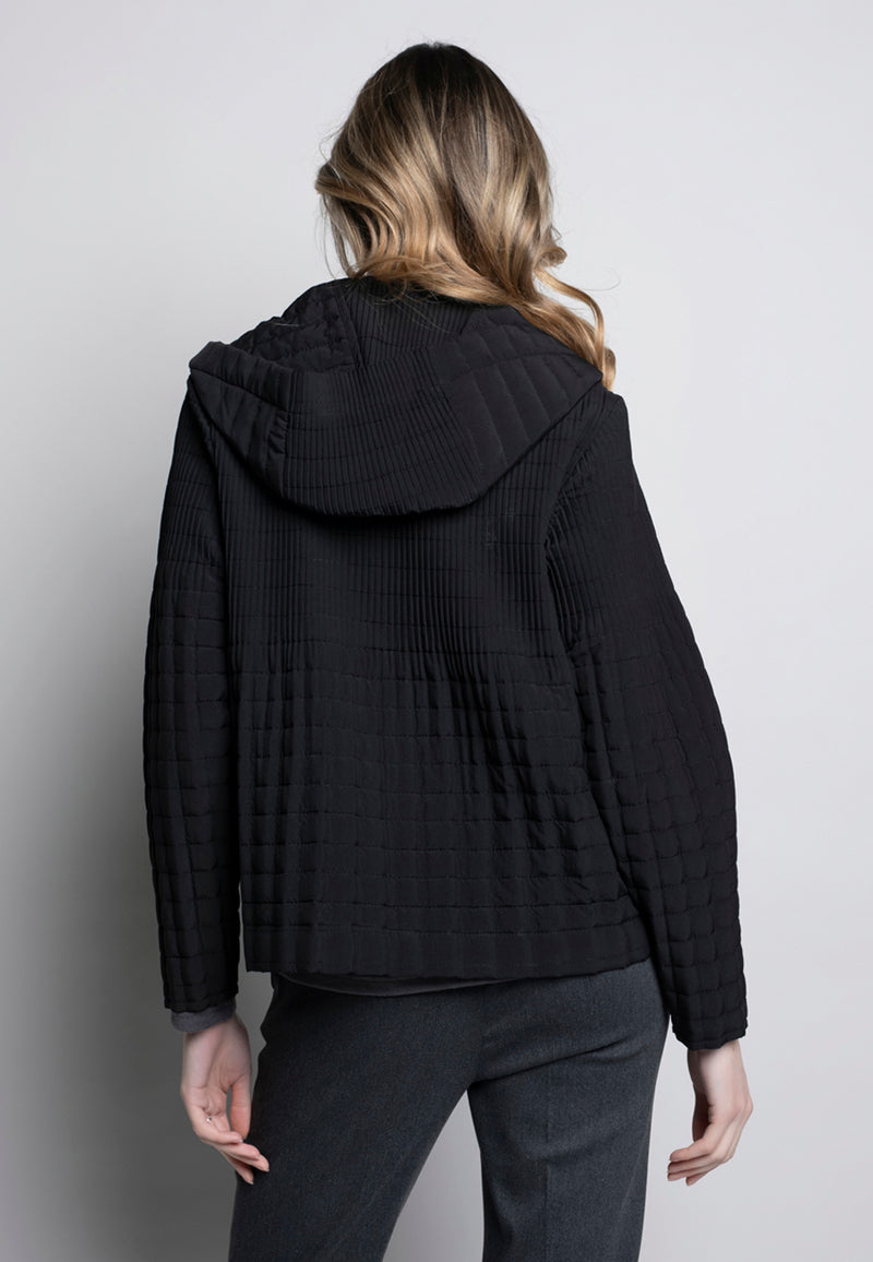 Pleated Hooded Jacket Back View