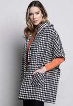 Houndstooth Hooded Cape Side View