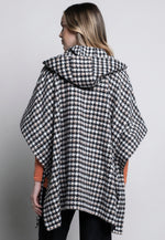 Houndstooth Hooded Cape Back View