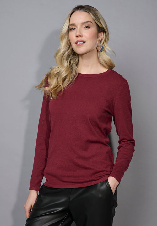 Long-Sleeve Crew Neck Top Front View