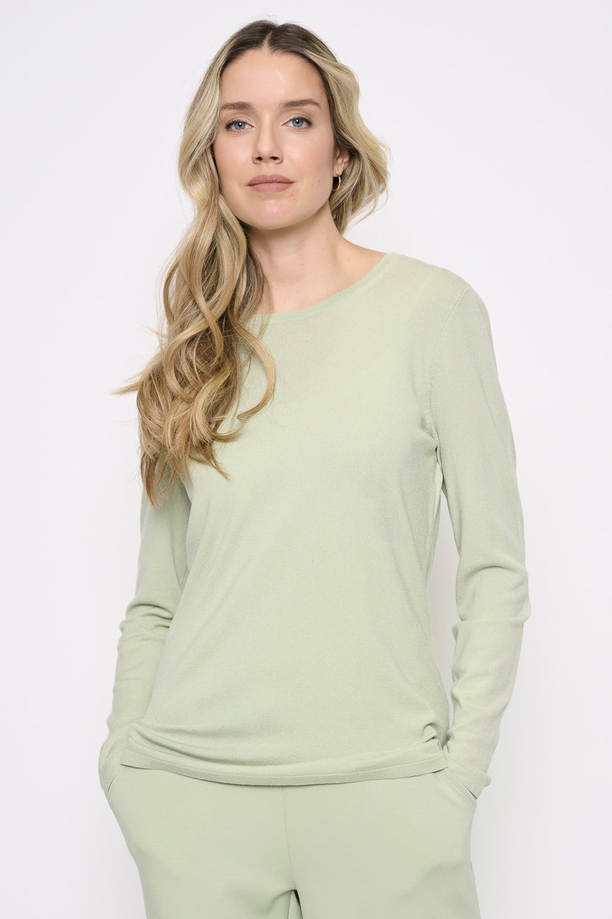 Long-Sleeve Crew Neck Top