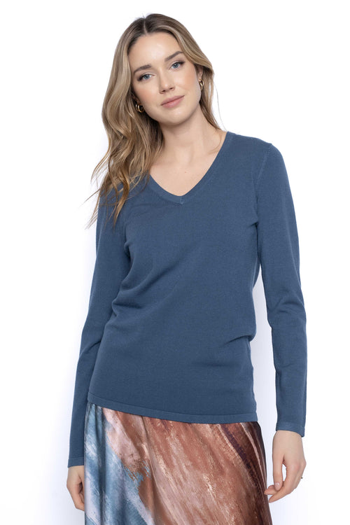 Long Sleeve V-Neck Top Front View