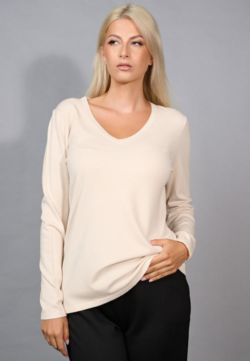 Long-Sleeve V-Neck Top
