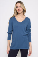 Long-Sleeve V-Neck Top Front View
