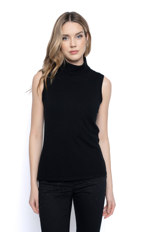 Turtle Neck Tank Off-White Front View