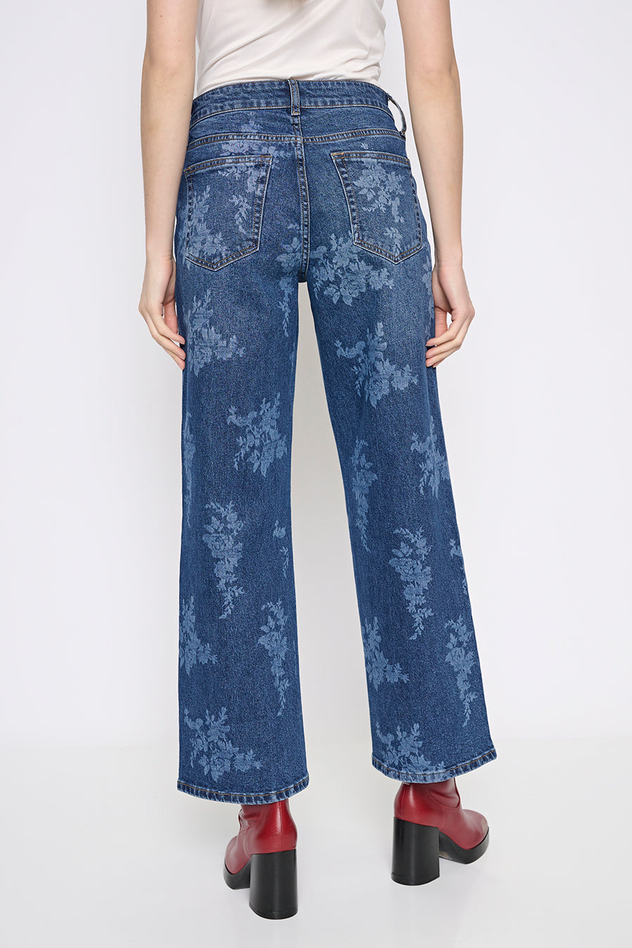 Embellished Wide-Leg Full-Length Jeans
