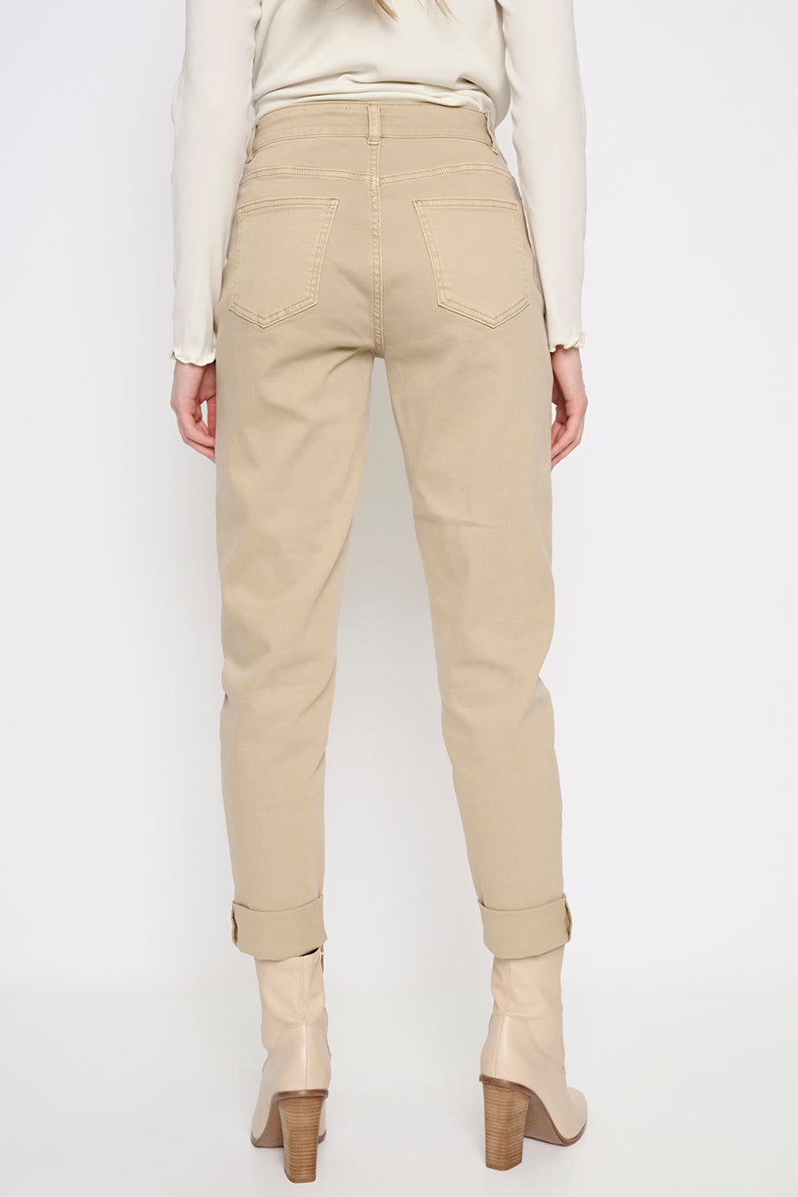 Cuffed Ankle-Length Jeans Back View