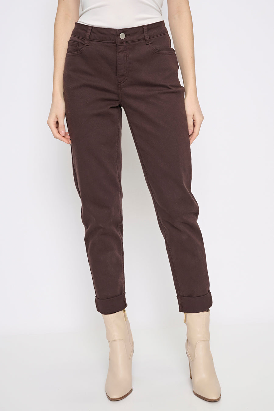 Cuffed Ankle-Length Jeans