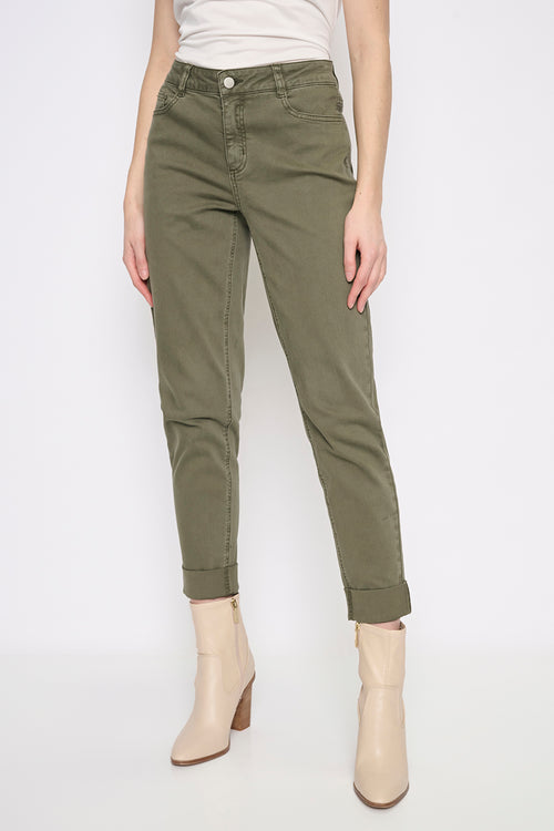 Cuffed Ankle-Length Jeans Front View