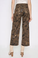 Printed Wide-Leg Cropped Jeans Back View
