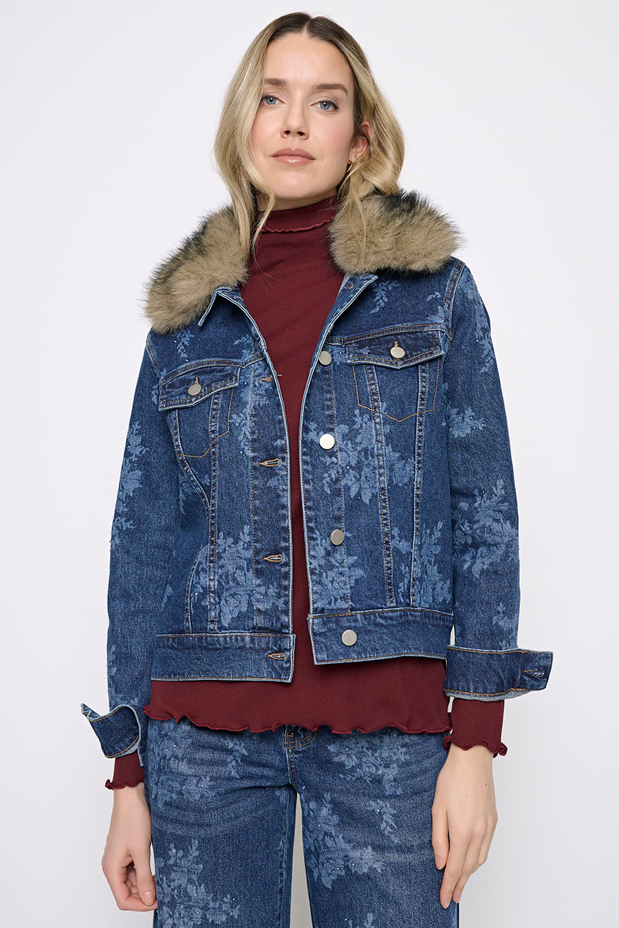 Fur Collar Denim Jacket
