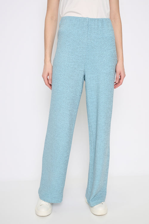 Textured Jacquard Wide-Leg Full-Length Pants Front View
