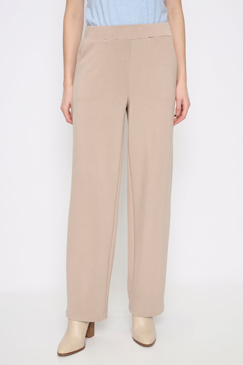 Tencel Scuba Wide-Leg Full-Length Pants Front View