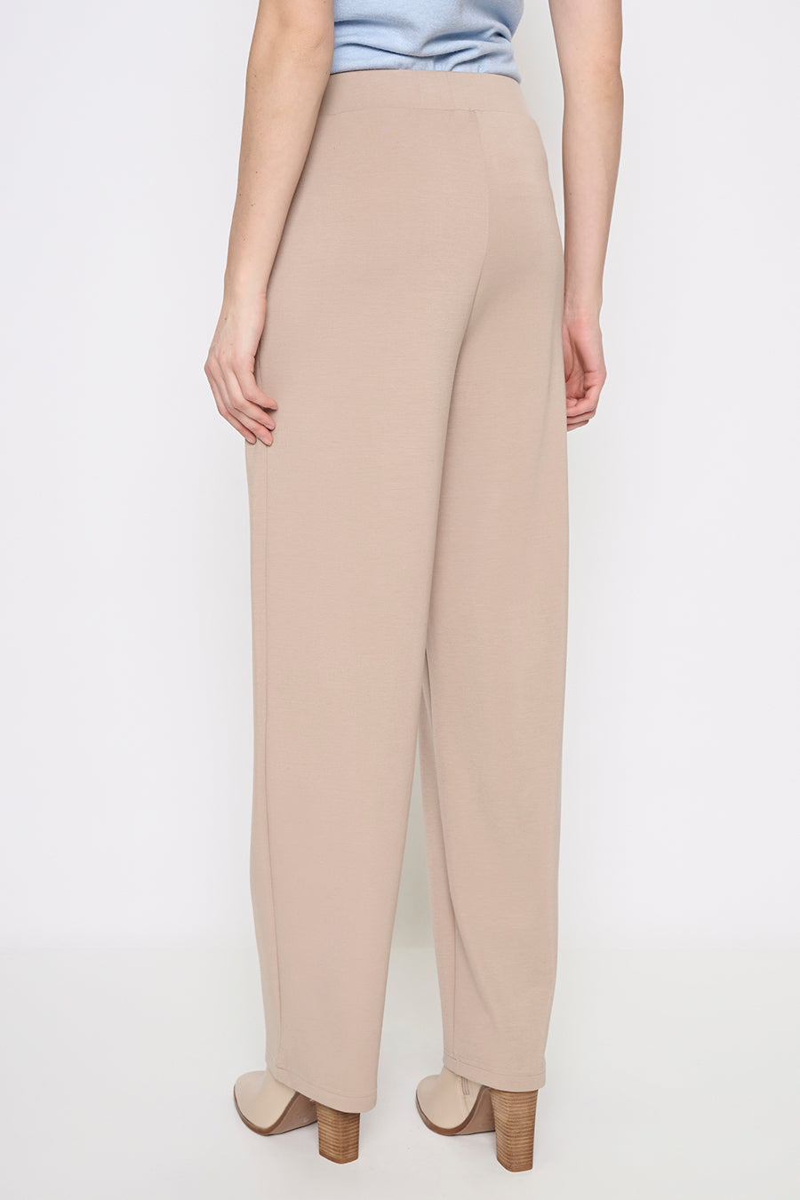 Tencel Scuba Wide-Leg Full-Length Pants Back View