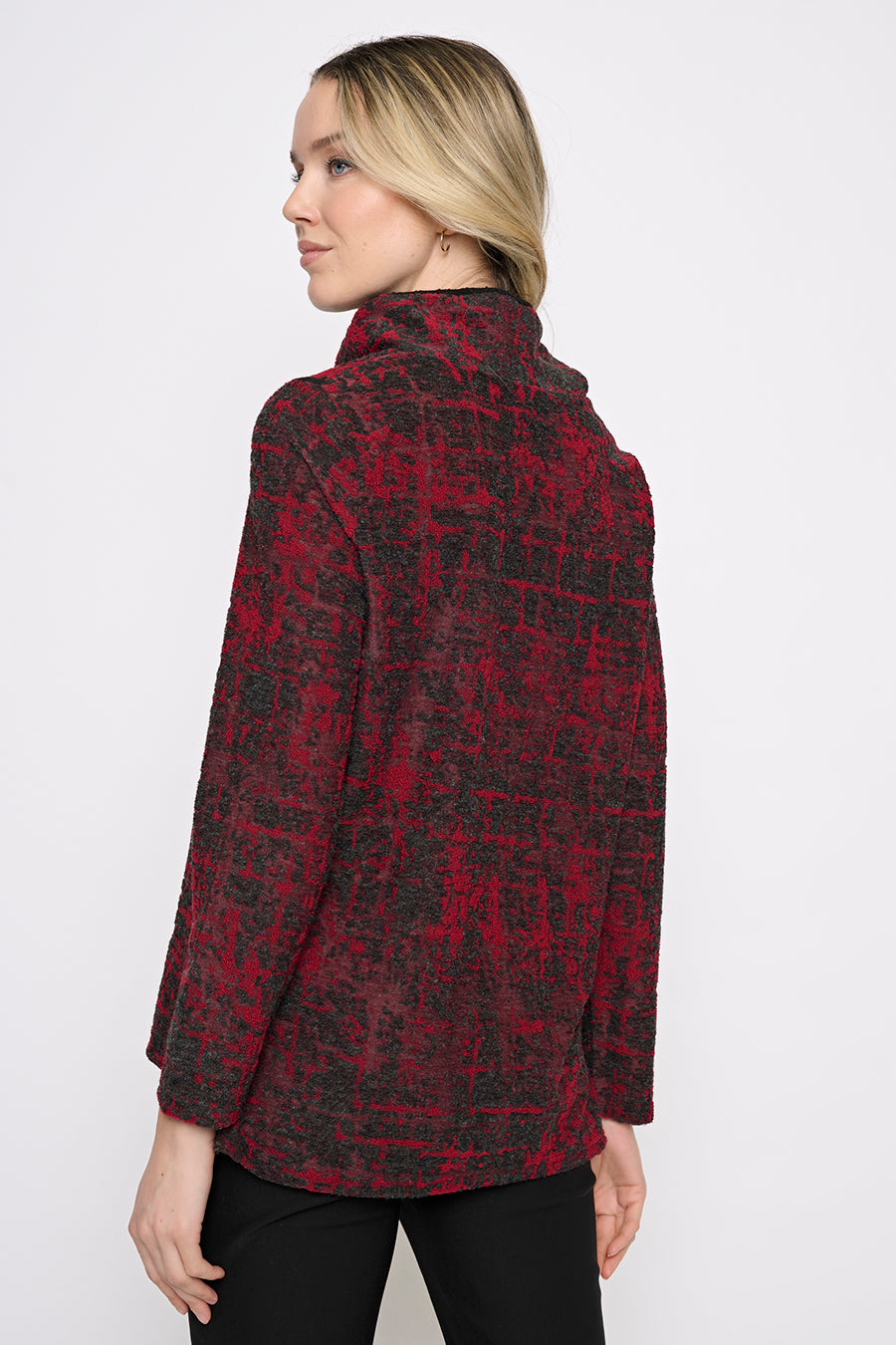 Draped Neck 1-Pocket Top Back View