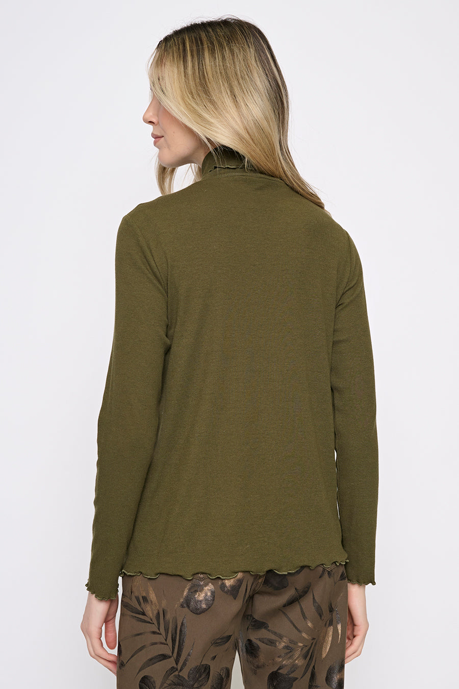 Lettuce Edge Turtleneck Top Back View