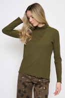 Lettuce Edge Turtleneck Top Front View