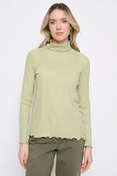 Lettuce Edge Turtleneck Top Front View