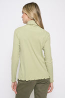 Lettuce Edge Turtleneck Top Back View
