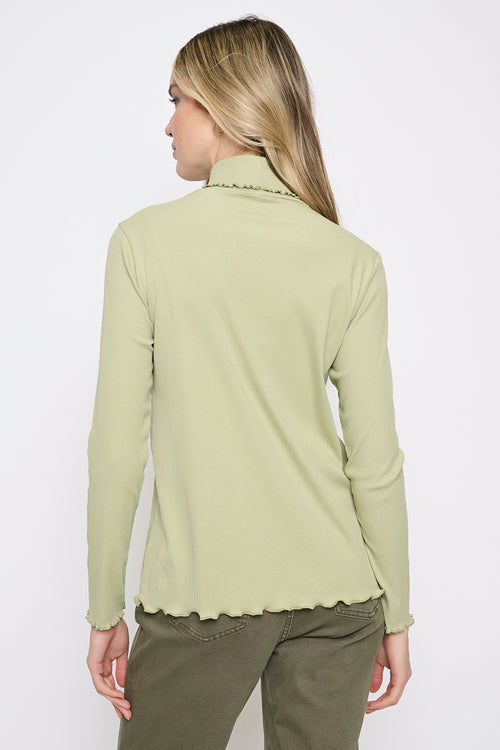 Lettuce Edge Turtleneck Top Back View