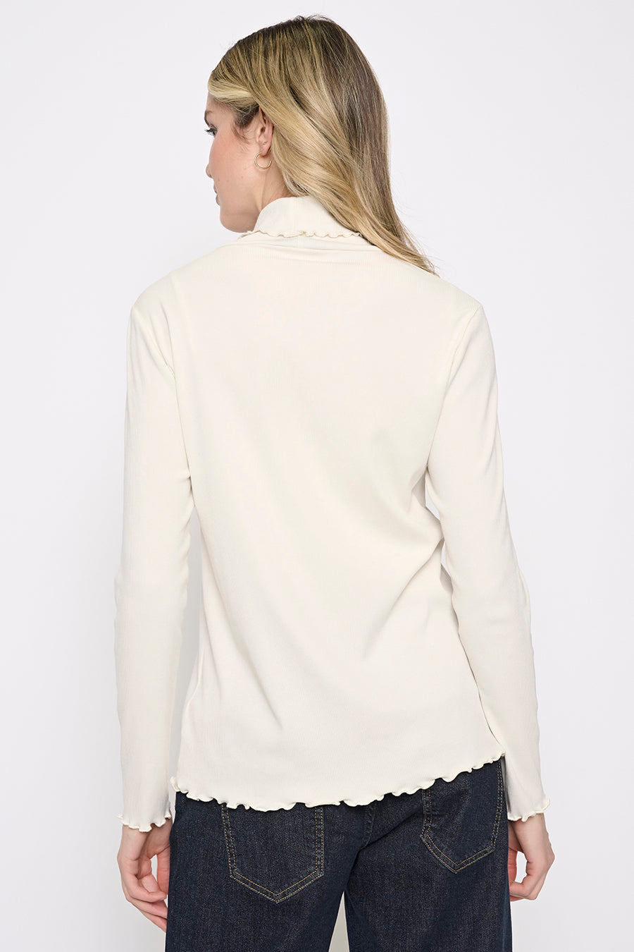 Lettuce Edge Turtleneck Top Back View