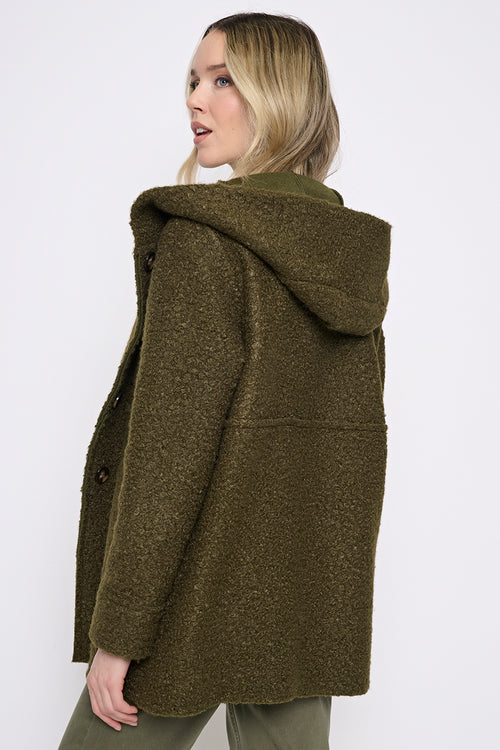 Button-Front Hooded Jacket Back View