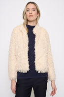 Faux Feather Short Jacket Front View