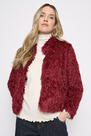 Faux Feather Short Jacket Front View