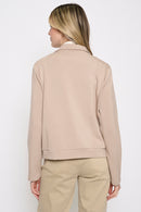Pleated Pocket Zip Jacket Back View