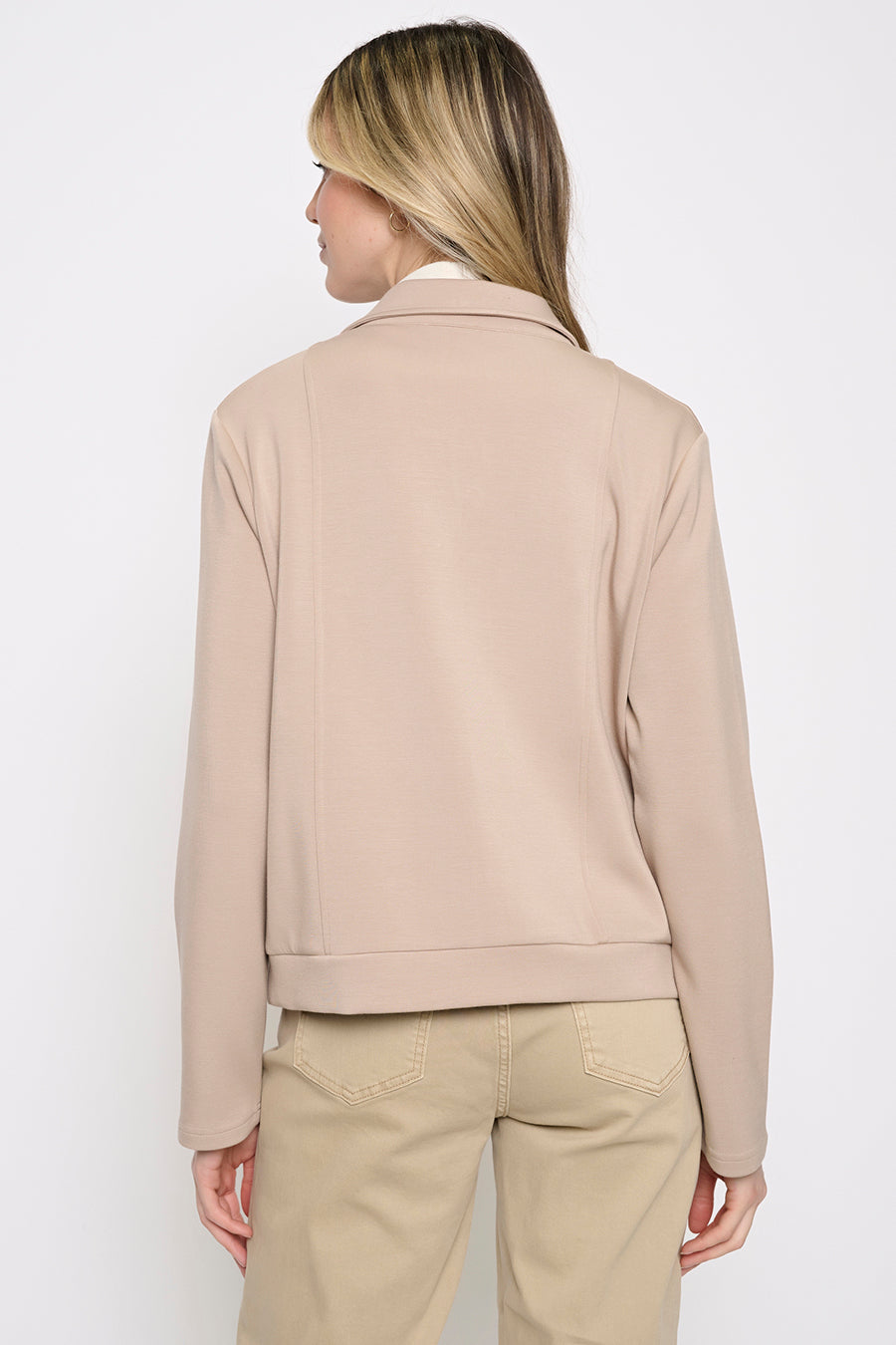 Pleated Pocket Zip Jacket Back View