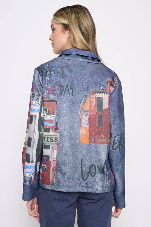 Zip-Front Jacket with Stand Collar Back View