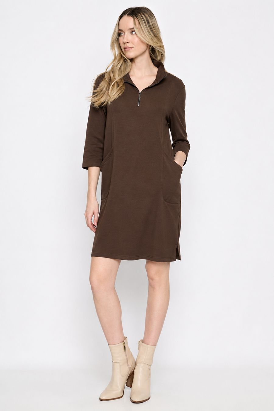 3/4 Sleeves Dress Front View
