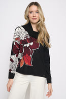 Draped Neck Custom Floral Top Front View