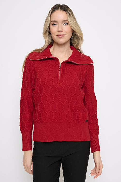 Half-Zip Chainlink Top Front View