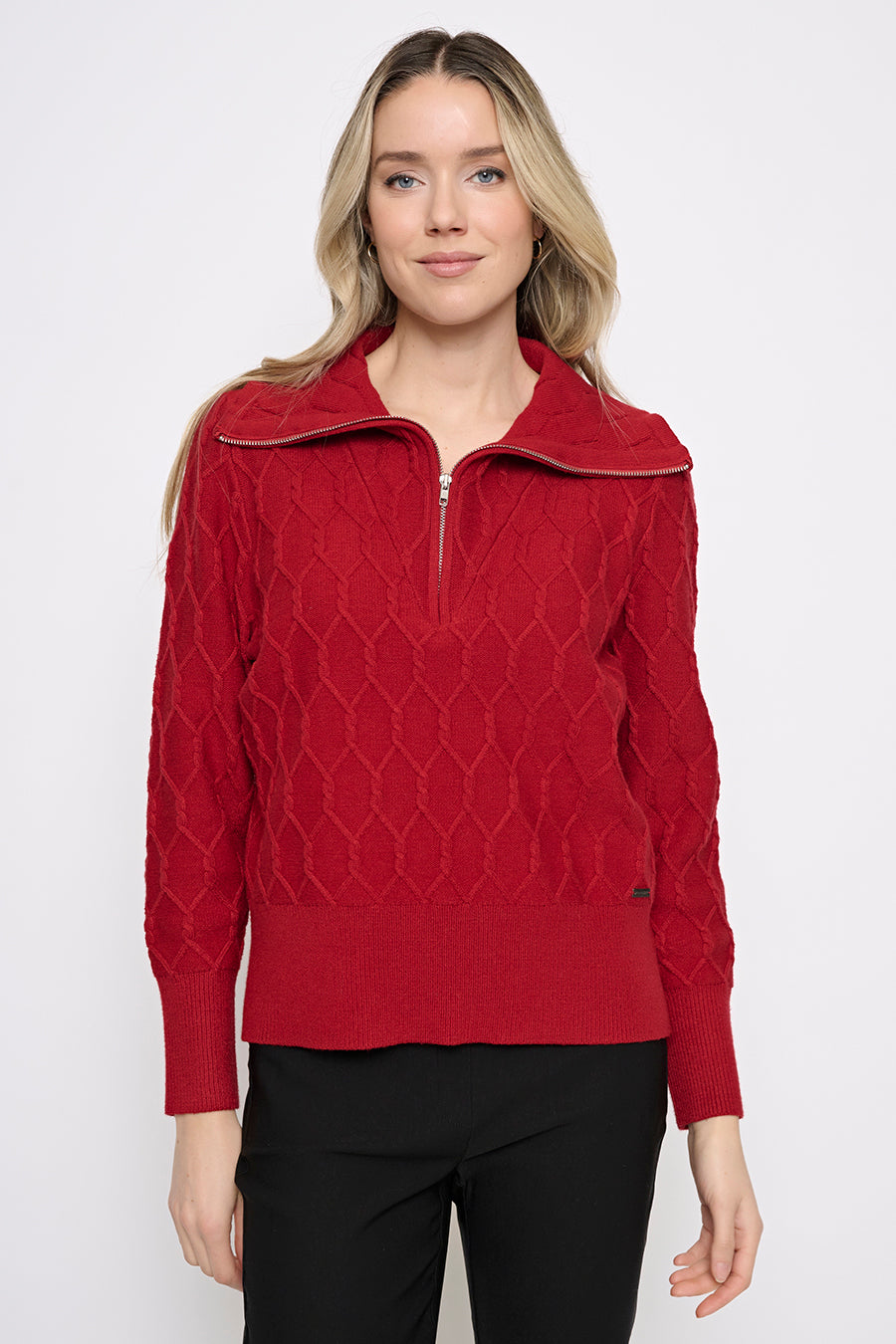 Half-Zip Chainlink Top Front View