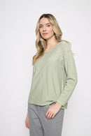 Rhinestone Linear Knit Top Front View