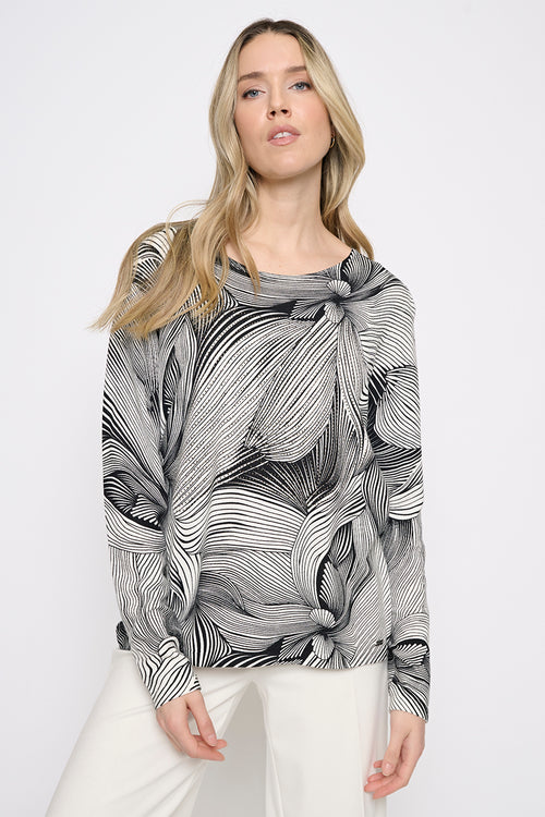 Abstract Floral Top Front View