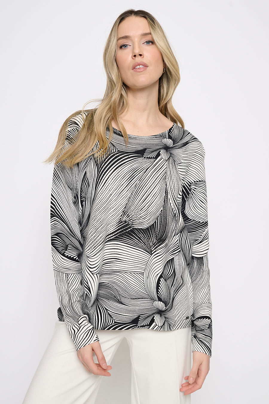Abstract Floral Top Front View