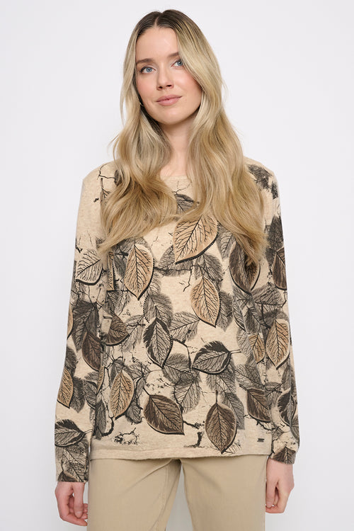Leaf Print Top Front View