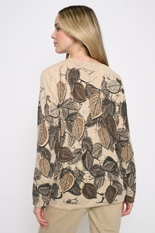 Leaf Print Top Back View